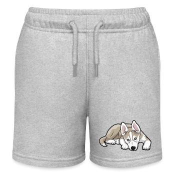 Siberian Husky Dog - Kids Organic Sweat Shorts by Stanley/Stella - heather grey - Front