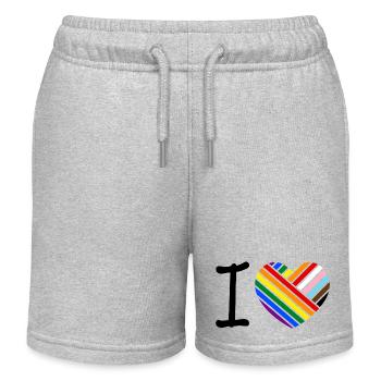 Ich liebe - klassisch - Kinder Organic Joggingshorts Mini Bolter von Stanley/Stella - Grau meliert - Vorne