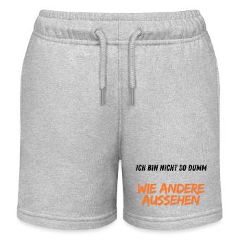 Ich bin nicht so dumm wie andere aussehen - Kinder Organic Joggingshorts Mini Bolter von Stanley/Stella - Grau meliert - Vorne