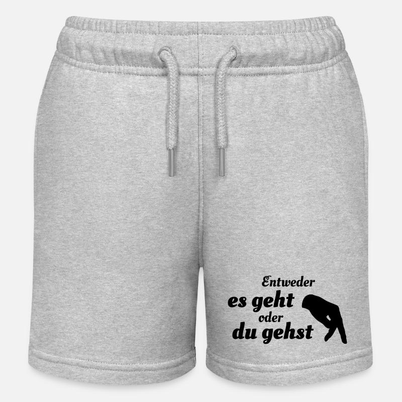 Entweder es geht oder du gehst - Kinder Organic Joggingshorts Mini Bolter von Stanley/Stella - Grau meliert