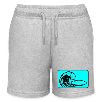 Surfboard Wave - Kids Organic Sweat Shorts by Stanley/Stella - heather grey - Front