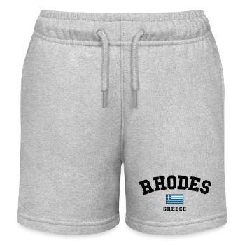 Rhodes Greece – Island & Flag Motif - Kids Organic Sweat Shorts by Stanley/Stella - heather grey - Front