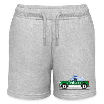 Polizeiauto mit Polizist Grün und Silber - Kinder Organic Joggingshorts Mini Bolter von Stanley/Stella - Grau meliert - Vorne