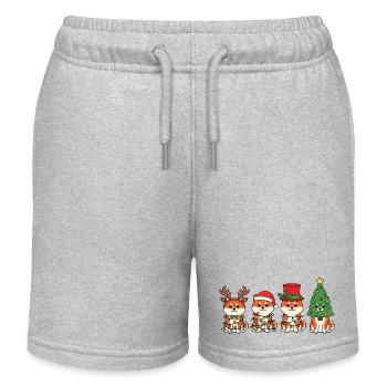 Lumières de Noël Shiba Inu Santa Claus - Short de jogging enfant bio Stanley/Stella - gris chiné - Devant