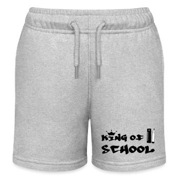 King of Recreation: Urban King of School - Kids Organic Sweat Shorts by Stanley/Stella - heather grey - Front