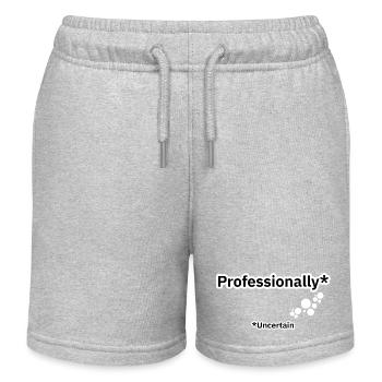 Professionally Uncertain – Office Humor - Kids Organic Sweat Shorts by Stanley/Stella - heather grey - Front