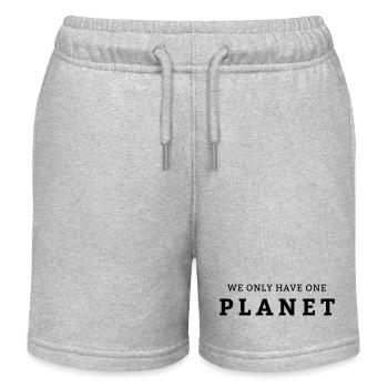 Wir haben nur ein Planet Erde - Kinder Organic Joggingshorts Mini Bolter von Stanley/Stella - Grau meliert - Vorne