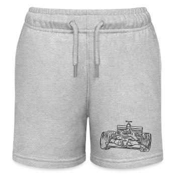 race car - Kids Organic Sweat Shorts by Stanley/Stella - heather grey - Front