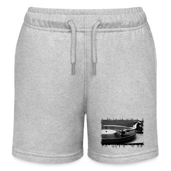 vinyl - Kids Organic Sweat Shorts by Stanley/Stella - heather grey - Front