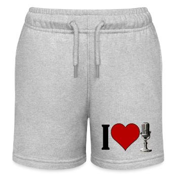 I ♥️ MUSIC | I Love Singing - Kids Organic Sweat Shorts by Stanley/Stella - heather grey - Front
