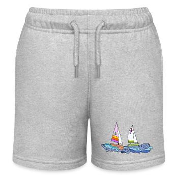 Segelboote - Kinder Organic Joggingshorts Mini Bolter von Stanley/Stella - Grau meliert - Vorne