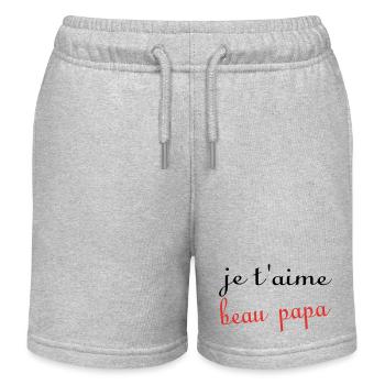 Ich liebe dich, Stiefvater - Kinder Organic Joggingshorts Mini Bolter von Stanley/Stella - Grau meliert - Vorne