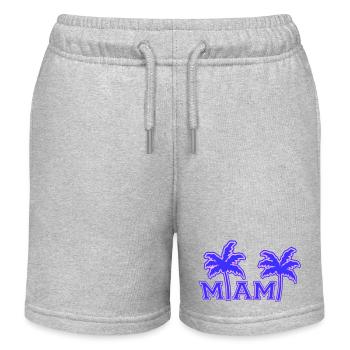 Miami Beach USA Palme Strand Sonne Amerika Reise - Kinder Organic Joggingshorts Mini Bolter von Stanley/Stella - Grau meliert - Vorne