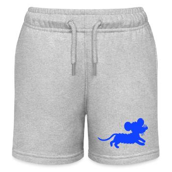 Maus Mäuschen Rennt Kleine Ratte Nager Silhouette - Kinder Organic Joggingshorts Mini Bolter von Stanley/Stella - Grau meliert - Vorne