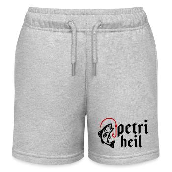 Petri Heil Angeln - Kinder Organic Joggingshorts Mini Bolter von Stanley/Stella - Grau meliert - Vorne