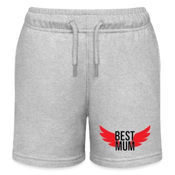 Best Mom - Mother's Day - Kids Organic Sweat Shorts by Stanley/Stella - heather grey - Front