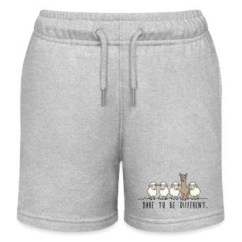 Dare to Be Different – Schafe Alpaka Illustration - Kinder Organic Joggingshorts Mini Bolter von Stanley/Stella - Grau meliert - Vorne