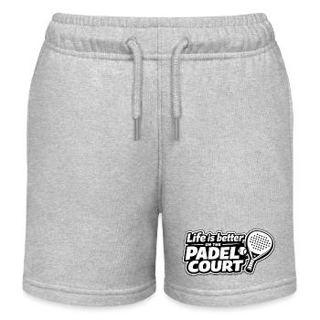 Life is Better on the Padel Court - Kids Organic Sweat Shorts by Stanley/Stella - heather grey - Front