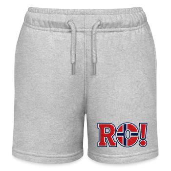RO ! Design de support brodé en Norvège - Short de jogging enfant bio Stanley/Stella - gris chiné - Devant