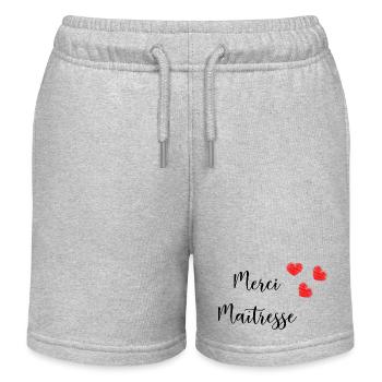 MERCI. MERCI MAÎTRESSE. CADEAUX MAÎTRESSE. - Short de jogging enfant bio Stanley/Stella - gris chiné - Devant