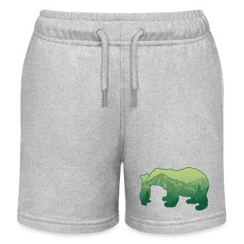 Bär und Cub Berg Bär Tier Liebhaber Geschenk - Kinder Organic Joggingshorts Mini Bolter von Stanley/Stella - Grau meliert - Vorne