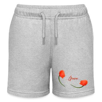 Gémeaux Poppy Coquelicot Signe du zodiaque Gémeaux Gémeaux - Short de jogging enfant bio Stanley/Stella - gris chiné - Devant