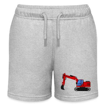 Excavators Excavators red - Kids Organic Sweat Shorts by Stanley/Stella - heather grey - Front