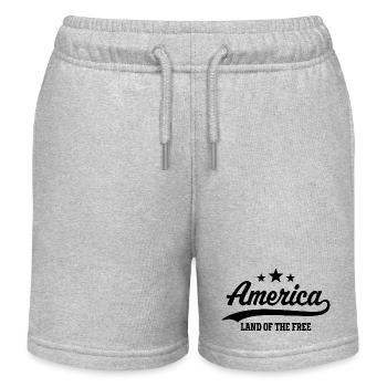 Amerika Land der Freiheit - Kinder Organic Joggingshorts Mini Bolter von Stanley/Stella - Grau meliert - Vorne