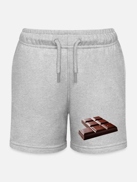 Chocolat - Short de jogging enfant bio Stanley/Stella - gris chiné