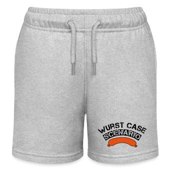 Wurst case scenario grillen BBQ Griller Geschenk - Kinder Organic Joggingshorts Mini Bolter von Stanley/Stella - Grau meliert - Vorne