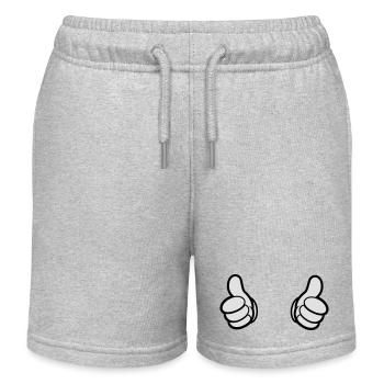 Comic Daumen, Style, Doppel Daumen,i bims - Kinder Organic Joggingshorts Mini Bolter von Stanley/Stella - Grau meliert - Vorne