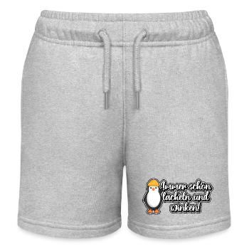 Immer schön lächeln und winken! - Kinder Organic Joggingshorts Mini Bolter von Stanley/Stella - Grau meliert - Vorne