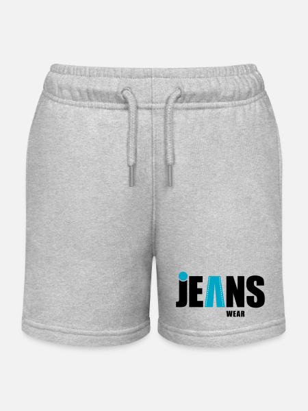 Porter en jean avec un point - Short de jogging enfant bio Stanley/Stella - gris chiné