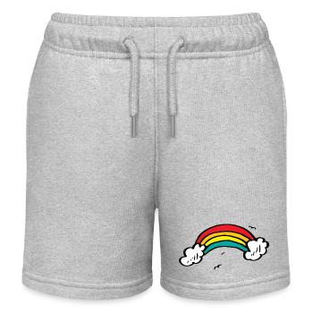 Vivid Rainbow Arc - Kids Organic Sweat Shorts by Stanley/Stella - heather grey - Front