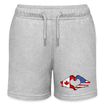 Kanada USA Flagge Herzform used - Kinder Organic Joggingshorts Mini Bolter von Stanley/Stella - Grau meliert - Vorne