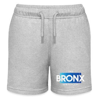 Bronx Skyline Text in blauem Verlauf - Kinder Organic Joggingshorts Mini Bolter von Stanley/Stella - Grau meliert - Vorne