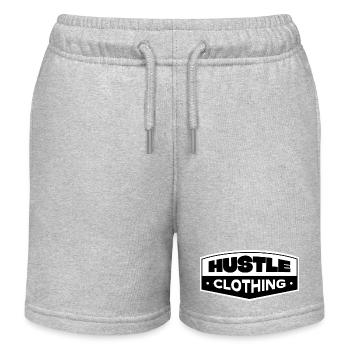 Hustle Clothing Bold Logo Streetwear - Kinder Organic Joggingshorts Mini Bolter von Stanley/Stella - Grau meliert - Vorne