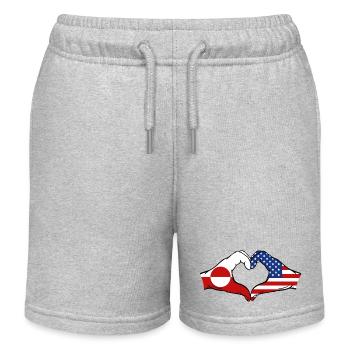 Drapeau des États-Unis Mains Forme de cœur - Short de jogging enfant bio Stanley/Stella - gris chiné - Devant