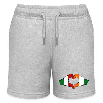 Mains du drapeau de la Côte d’Ivoire de l’Italie - Short de jogging enfant bio Stanley/Stella - gris chiné - Devant
