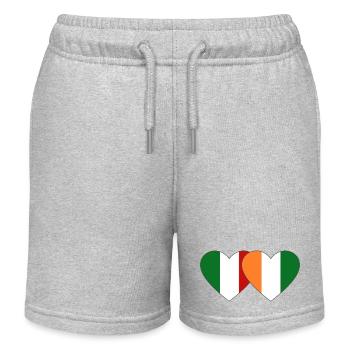 Italie Côte d’Ivoire Drapeau Cœur - Short de jogging enfant bio Stanley/Stella - gris chiné - Devant