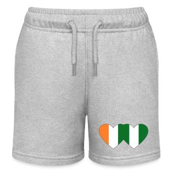 Cœur du drapeau du Nigeria de Côte d’Ivoire - Short de jogging enfant bio Stanley/Stella - gris chiné - Devant