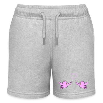 birds_in_love - Kinder Organic Joggingshorts Mini Bolter von Stanley/Stella - Grau meliert - Vorne