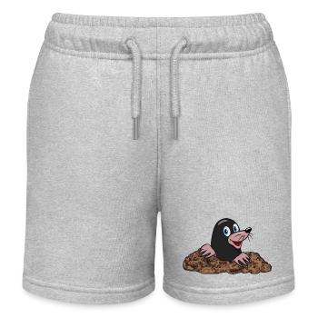 Maulwurf erde Maulwurfhuegel garten suess niedlich - Kinder Organic Joggingshorts Mini Bolter von Stanley/Stella - Grau meliert - Vorne