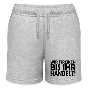 We strike until you act - Kids Organic Sweat Shorts by Stanley/Stella - heather grey - Front