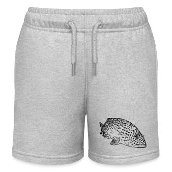 Elegant Vintage Spotted Grouper - Kids Organic Sweat Shorts by Stanley/Stella - heather grey - Front