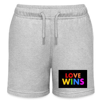 Love wins - Kinder Organic Joggingshorts Mini Bolter von Stanley/Stella - Grau meliert - Vorne