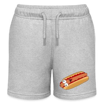 Hot-dog avec visage - Short de jogging enfant bio Stanley/Stella - gris chiné - Devant