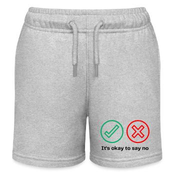 YES? - NO? ~ It´s okay to say no - Kinder Organic Joggingshorts Mini Bolter von Stanley/Stella - Grau meliert - Vorne