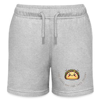 Everyday Is Taco Tuesday – Funny Food Shirt - Kids Organic Sweat Shorts by Stanley/Stella - heather grey - Front