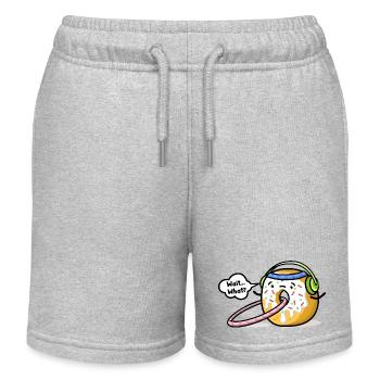 Beignet kawaii avec cerceau de fitness - Short de jogging enfant bio Stanley/Stella - gris chiné - Devant